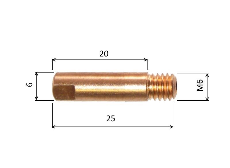 Průvlak M6x1,0x25 mm, E-Cu pro Al